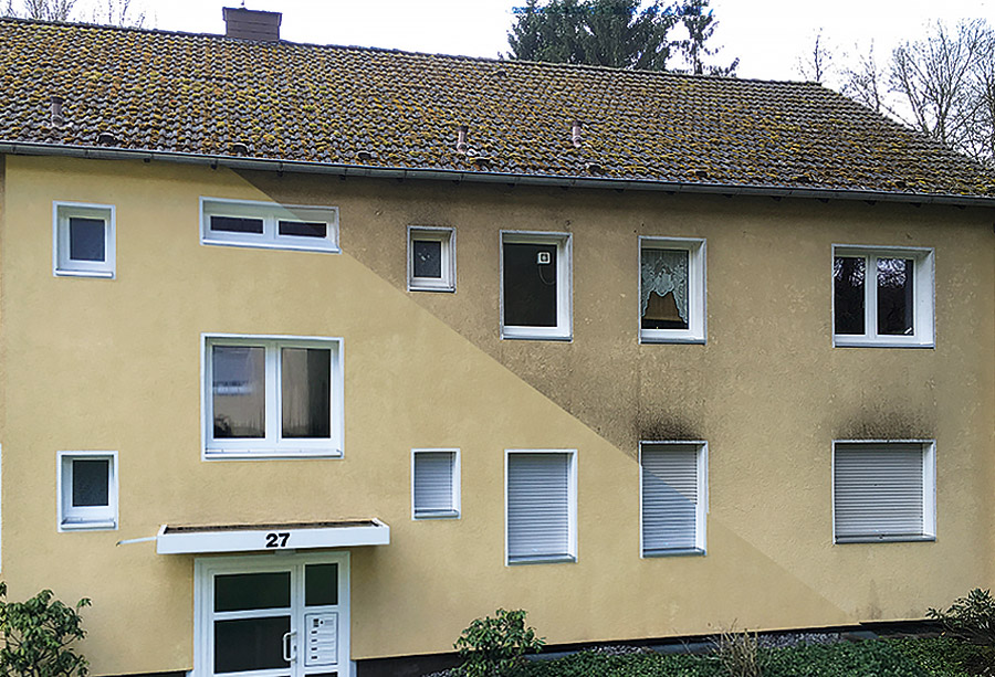 Fassadenreinigung mit Lanzentechnik ohne Gerüst